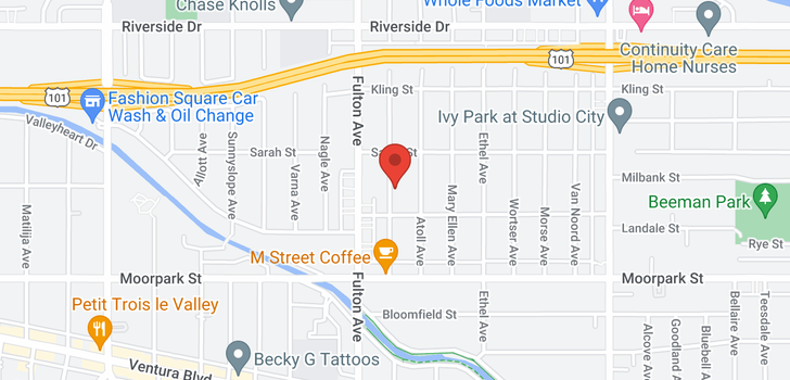 map of 4526 Longridge Sherman Oaks, CA 91423